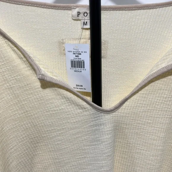 POL Yellow Lace-Up Sleeve Blouse - Picture 2 of 5